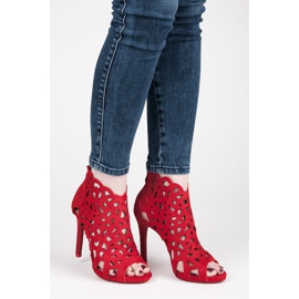 Vices Prolamované sandály se zipem červené 1