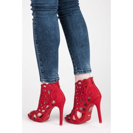 Vices Prolamované sandály se zipem červený 2