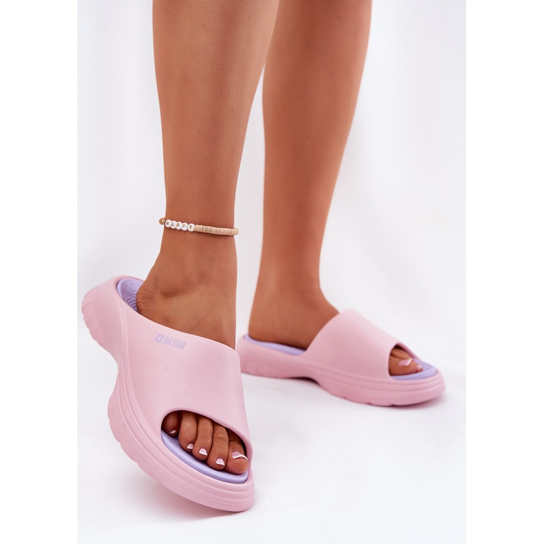 Big Star Velká hvězda RR274A587 Dámská pěna letních pantoflí růžový 2