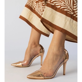 Klasická šampaňská čerpadla s průhledným svrškem zlatý 1