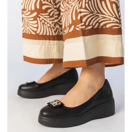 Černé boty na platformě s dekorací zirkonu černý 1