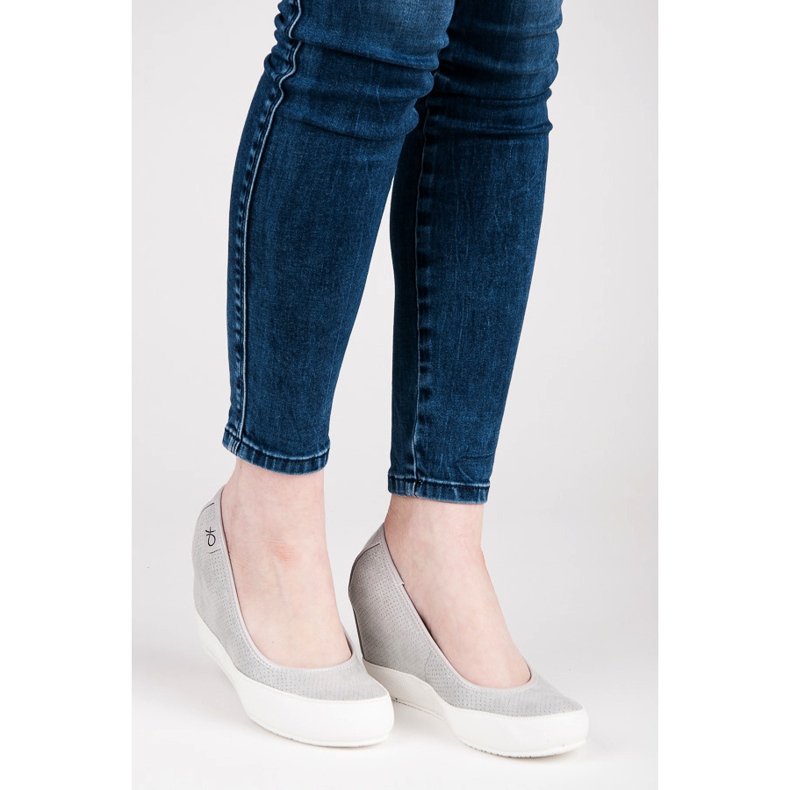 Vices Šedé lodičky na klínku šedá 2