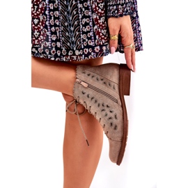 S.Barski Nízké boty s vzorem otevřeného díla S. Barski Hy51-185 Beige béžový 2