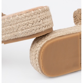 Seastar Béžové klapky spletené na plošině s spony béžový 1