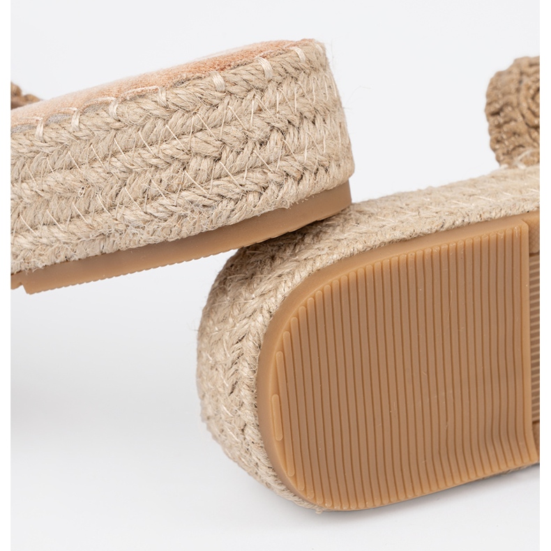 Seastar Béžové klapky spletené na plošině s spony béžový 1