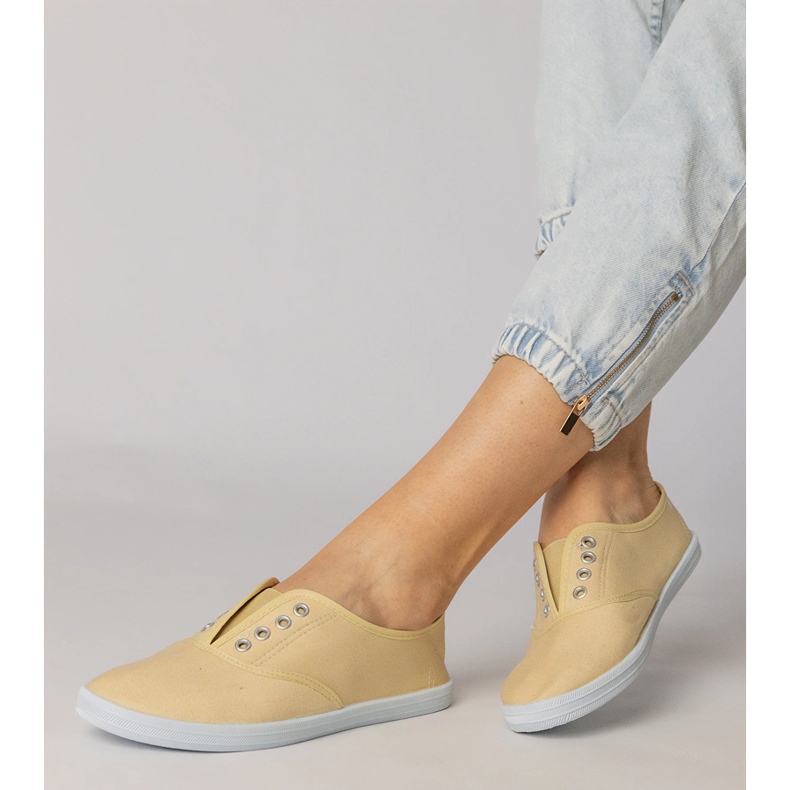 Šedé látkové slip-on tenisky šedá 2