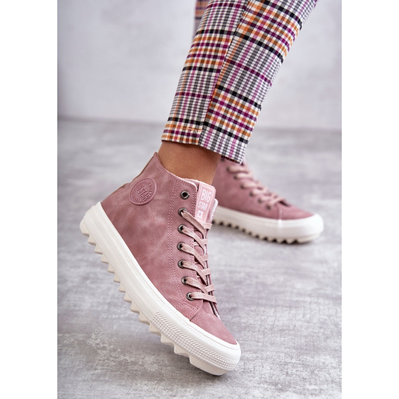 Big Star Dámské velké hvězdné tenisky Vysoce izolované růžové EE274113 růžový 3