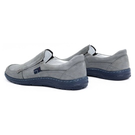 Olivier Šedé Pánské kožené mokasíny 943MA šedá 4