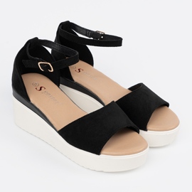 Seastar Sandály černých žen na bílém klínu černá 1