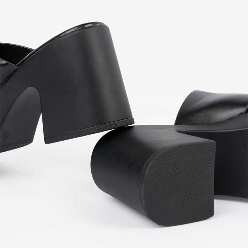 Seastar Černé mules na vysokém podpatku černá 1 Seastar Černé mules na vysokém podpatku černá 1