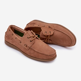 Big Star RR174162 Camel Men's Leather Loafers hnědý 1