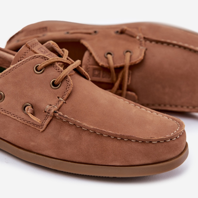 Big Star RR174162 Camel Men's Leather Loafers hnědý 2