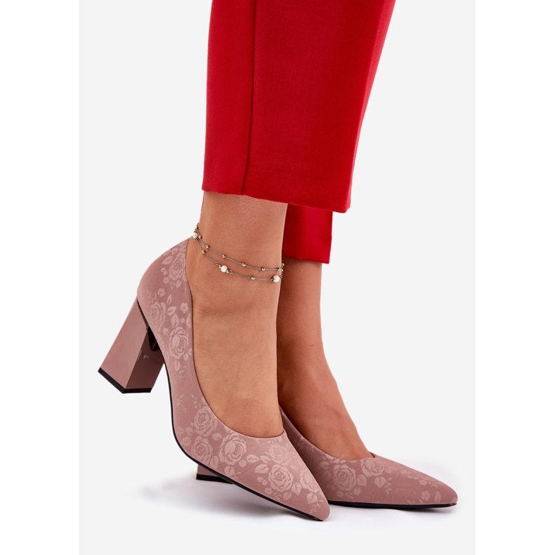 Vinceza Elegantní čerpadla na růžovém příspěvku Vincez 62223 růžový 1