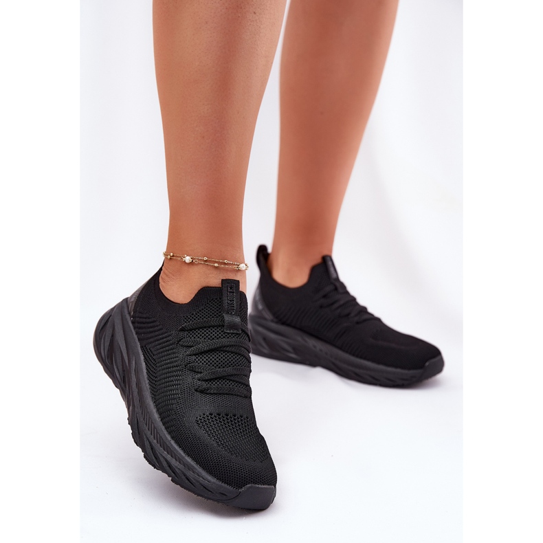 Slocked Lightweight Women Sports Shoes Big Star RR274A132 Hi-Polish System Black System černý 2