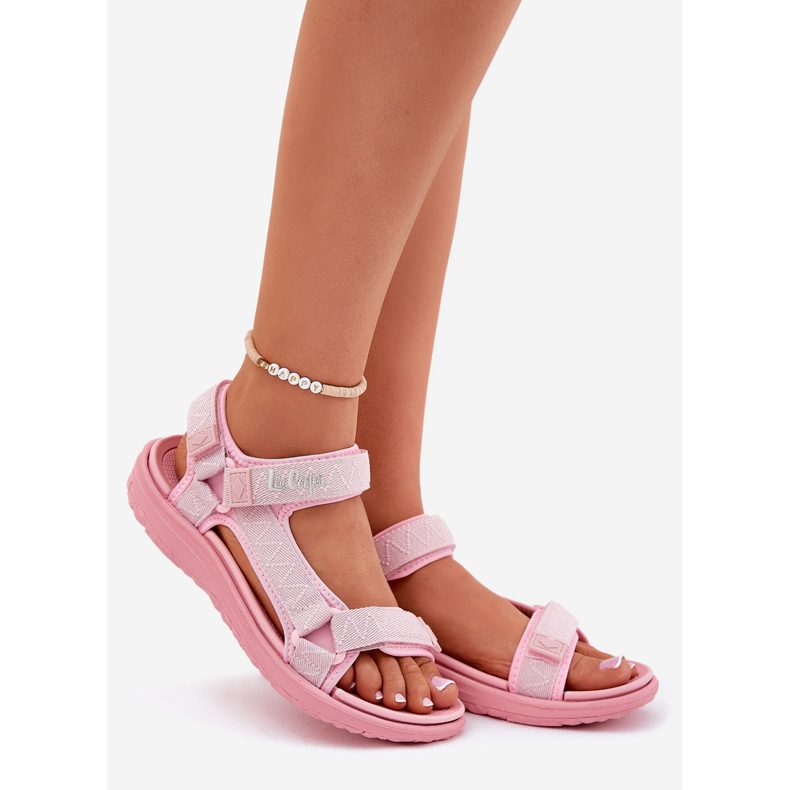 Sandály pro dámské materiál pro suchý zip Lee Cooper LCW-25-34-3561l Pink růžový 1