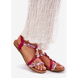 Ploché dámské sandály s pletenými pruhy a kolíky Artiker 56C1314 Fuksja růžový 1 Ploché dámské sandály s pletenými pruhy a kolíky Artiker 56C1314 Fuksja růžový 1