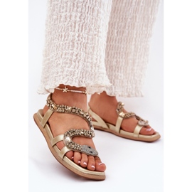 ARTIKER Dámské sandály s dekorací Eco Leather Hose Artker 56C1362 Gold zlatý 2 ARTIKER Dámské sandály s dekorací Eco Leather Hose Artker 56C1362 Gold zlatý 2