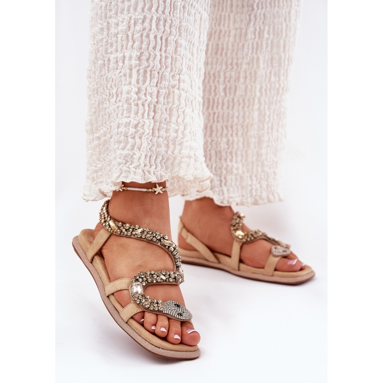 Dámské sandály s dekorací Eco Sonflower Artiker 56C1361 Beige béžový 2 Dámské sandály s dekorací Eco Sonflower Artiker 56C1361 Beige béžový 2