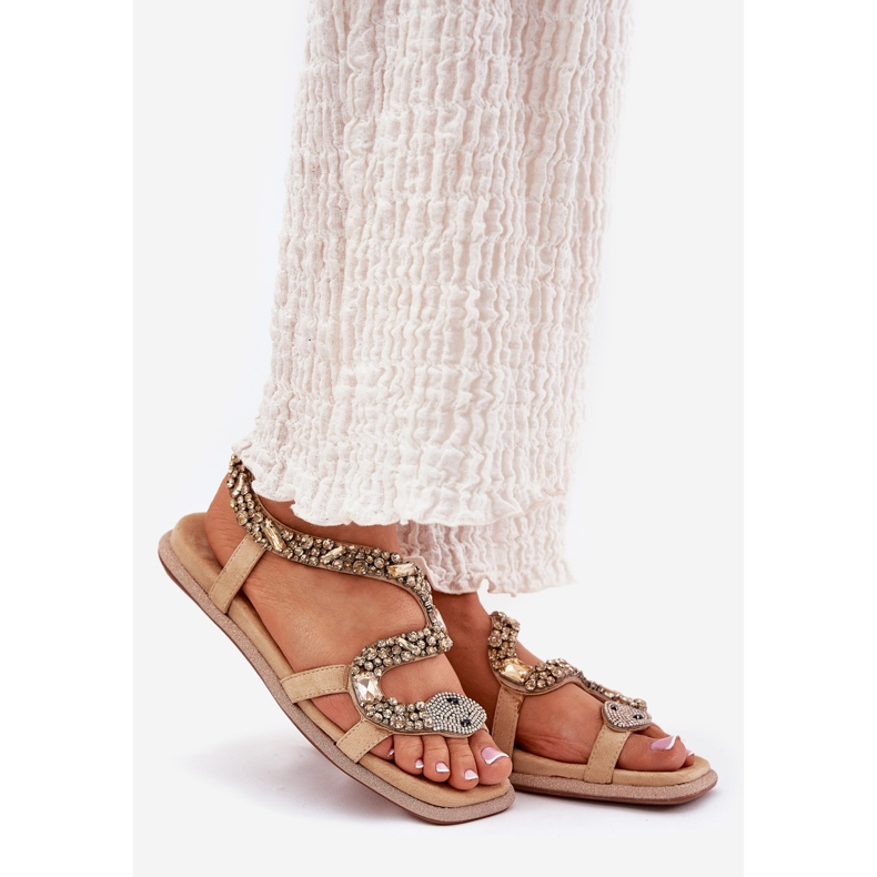 Dámské sandály s dekorací Eco Sonflower Artiker 56C1361 Beige béžový 1