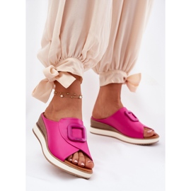 Dámské kožené žabky Artiker 56C2147 Fuchsia růžový 2 Dámské kožené žabky Artiker 56C2147 Fuchsia růžový 2