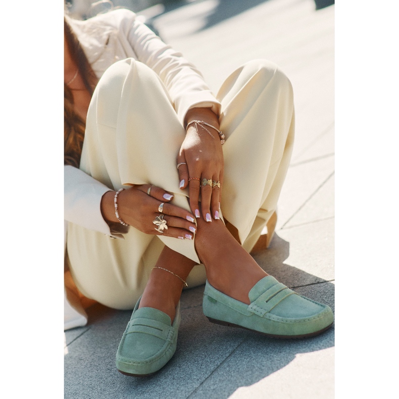 Dámské semišové mokasíny Big Star RR274945 Green zelená 2 Dámské semišové mokasíny Big Star RR274945 Green zelená 2