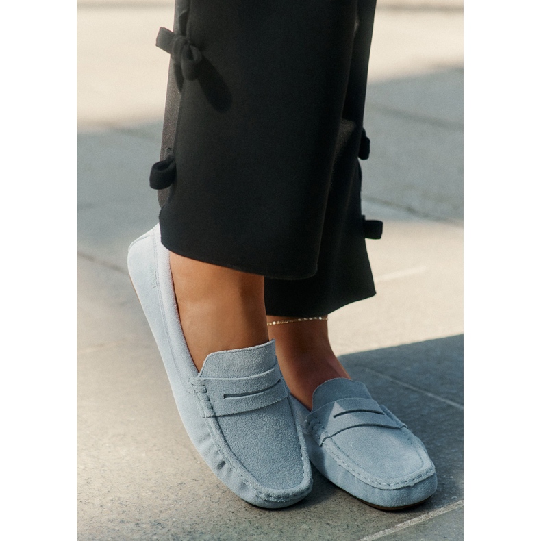 Dámské semišové mokasíny Big Star RR274943 Blue modrý 2