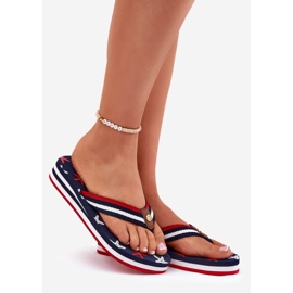 Dámské flip -flops na klínech Big Star RR274A127 Navy Blue modrý 1 Dámské flip -flops na klínech Big Star RR274A127 Navy Blue modrý 1
