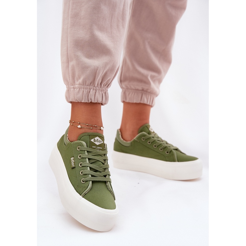 Dámské tenisky na platformě Lee Cooper LCW-25-31-3449L Green zelená 2