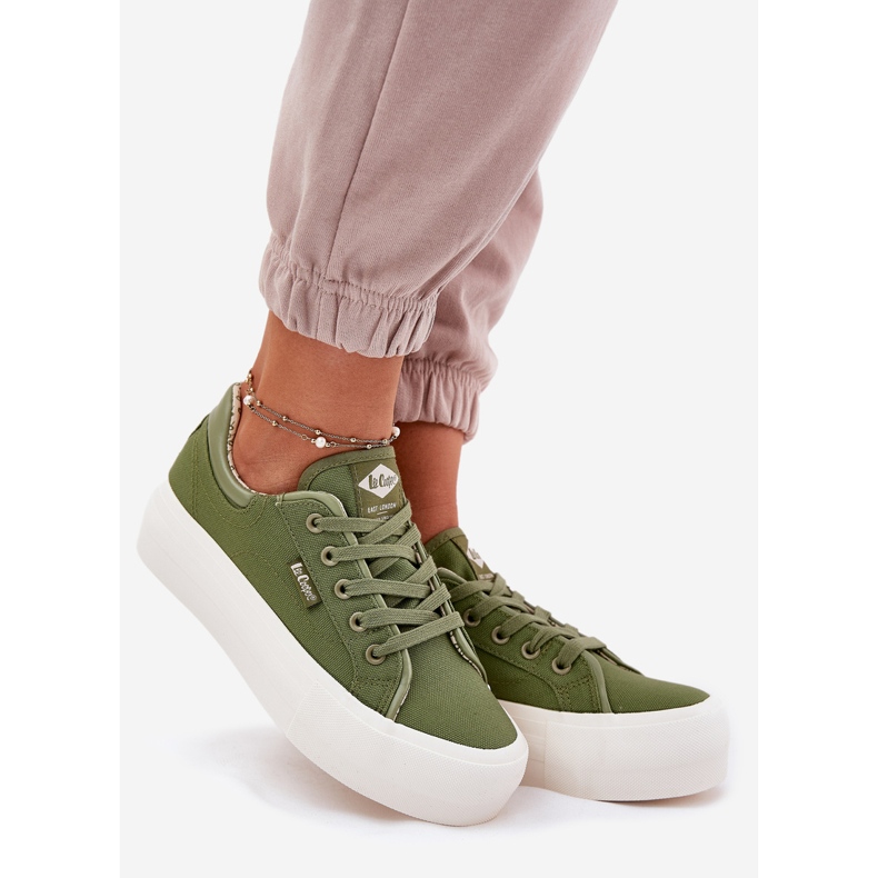 Dámské tenisky na platformě Lee Cooper LCW-25-31-3449L Green zelený 1