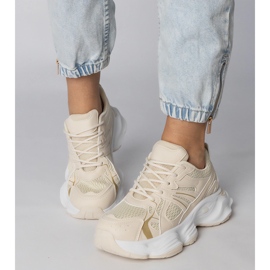 Béžové sportovní tenisky na masivní podešve béžový 2