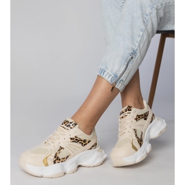 Panther sportovní tenisky na masivní podrážce béžový 2