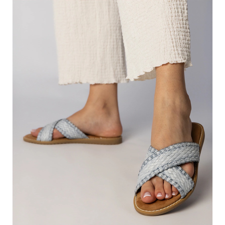 Modré ženské ženské pantofle modrý 1