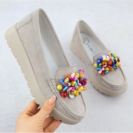 Kožené mokasíny na platformě s béžovou béžovou Filippo 6828 béžový 1 Kožené mokasíny na platformě s béžovou béžovou Filippo 6828 béžový 1