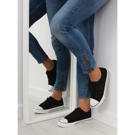 Černé krajkové tenisky pro ženy NB89P Black černý 2