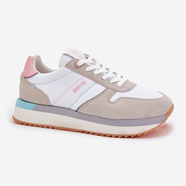 Big Star Dámské semišové tenisky Velká hvězda RR274A047 Hi-Polish Beige-White System béžový 1