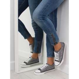 Šedé krajkové dámské tenisky NB89P šedé šedá 2 Šedé krajkové dámské tenisky NB89P šedé šedá 2