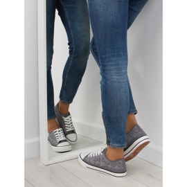 Šedé krajkové dámské tenisky NB89P šedé šedá 1