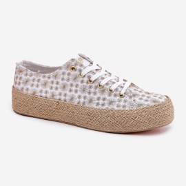 Patrouched dámské tenisky na platformě s Lee Cooper LCW-25-08-3648L bílé a zlaté bílý 4