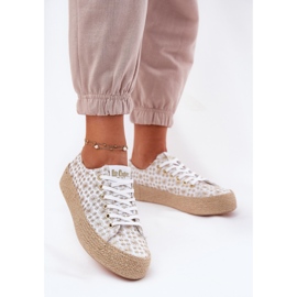 Patrouched dámské tenisky na platformě s Lee Cooper LCW-25-08-3648L bílé a zlaté bílý 6