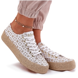 Patrouched dámské tenisky na platformě s Lee Cooper LCW-25-08-3648L bílé a zlaté bílý 8
