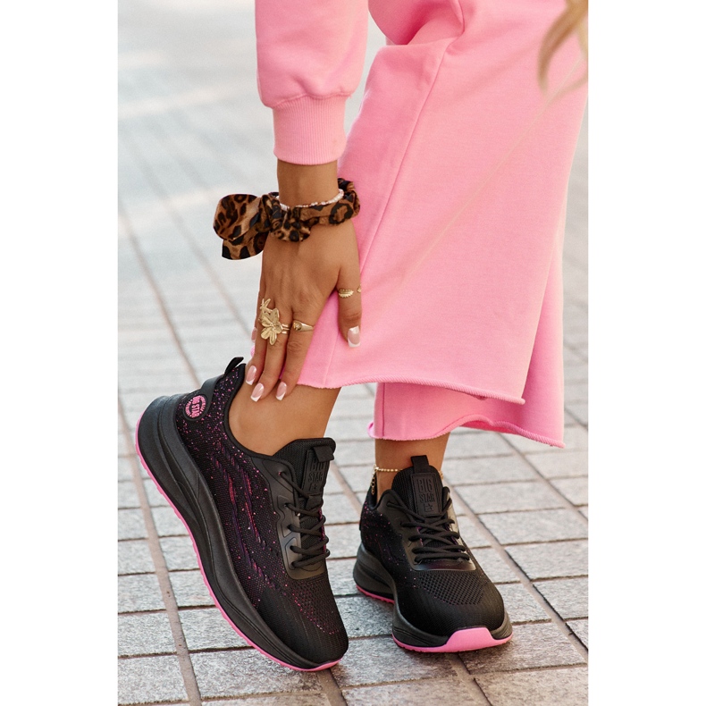 Big Star Sportovní tenisky na velké hvězdě RR274523 Hi-Polish Platform Black System černá 2