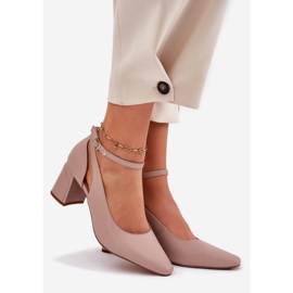 Kožená čerpadla na post Maciejka K6816-04 Beige béžový 1