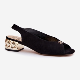Suede Elegantní dámské sandály Chebello 4724 Black černý 1
