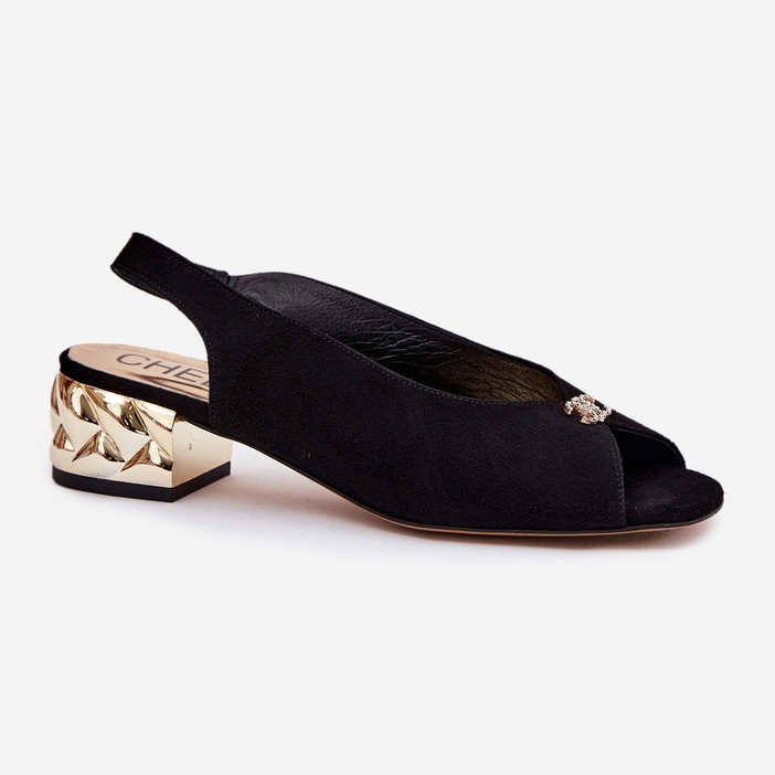 Suede Elegantní dámské sandály Chebello 4724 Black černý 1