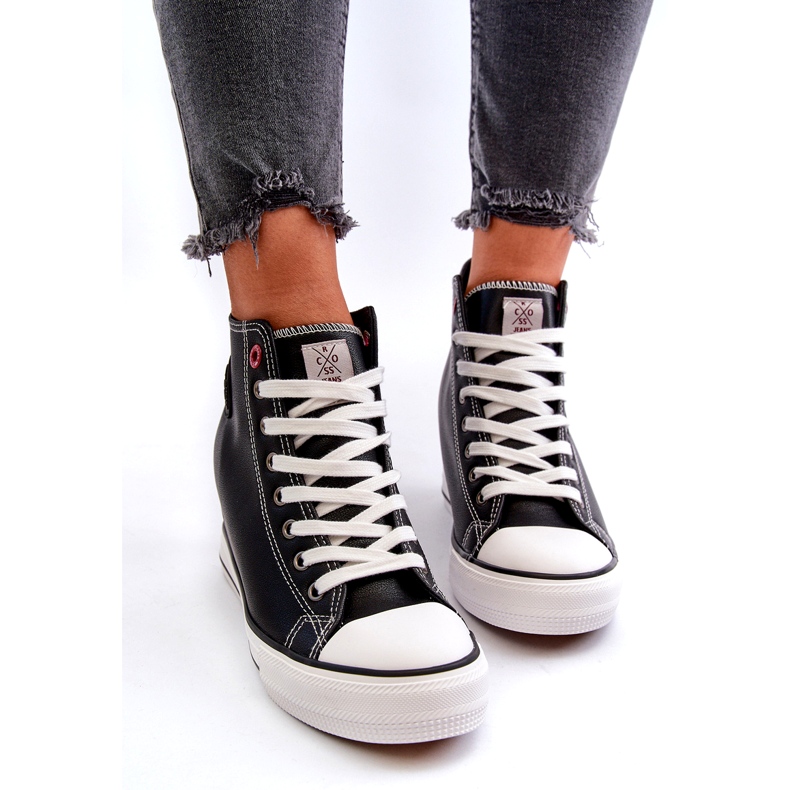 Dámské tenisky na klínku Cross Jeans NN2R4005 Black černá 5 Dámské tenisky na klínku Cross Jeans NN2R4005 Black černá 5