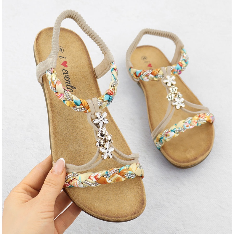 EVento Dámské sandály sklouzly Beige Eveno 8309 béžový 1 EVento Dámské sandály sklouzly Beige Eveno 8309 béžový 1