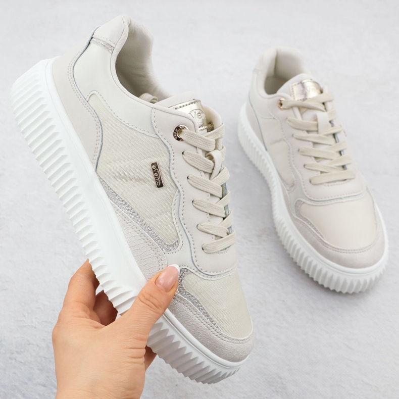 Evento Dámské kožené tenisky Beige Eveno 8240 béžový 1