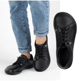 WASAK Dámské boty boty Minimalistická kůže 0771W Černý hrášek 1
