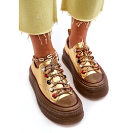 Dámské Tenisky na platformě GOE NN2N4055 Zlaté zlatý 4