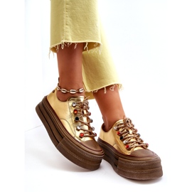 Dámské Tenisky na platformě GOE NN2N4055 Zlaté zlatý 1